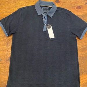 Denim & Flower Medium Navy Polo shirt NWT.